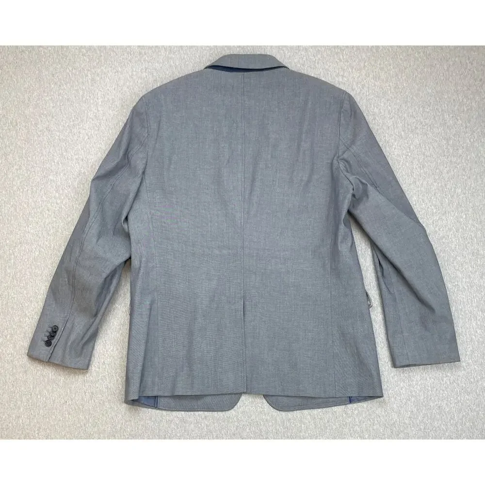 Banana‎ Republic Blazer Mens 44R Gray Cotton Blend Stretch 2-Button Lined Jacket